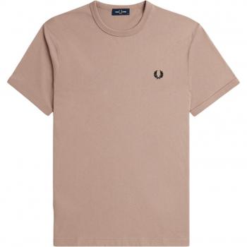 Camiseta Fred Perry Rosa Ringer
