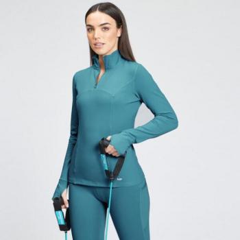 MP Damen Power 1/4 Reißverschluss Kleidungsstück – Ozeanblau, M