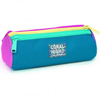 Coral High Kids Three-Section Pencil Holder in Pink 22059