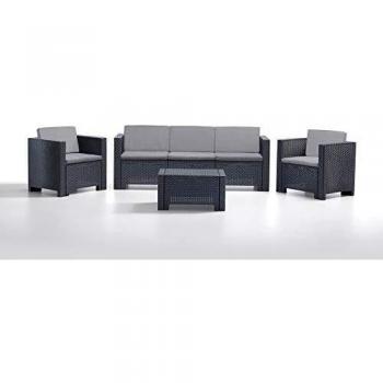 Salottino da giardino in polipropilene Colorado 5 posti Antracite