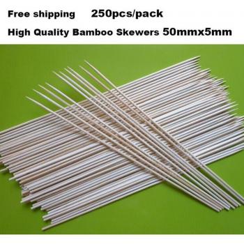 Eco-Friendly BBQ Skewers – 250 Natural Bamboo Sticks (50×5 mm)