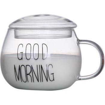 Vaso de cristal para desayuno y leche 300ml