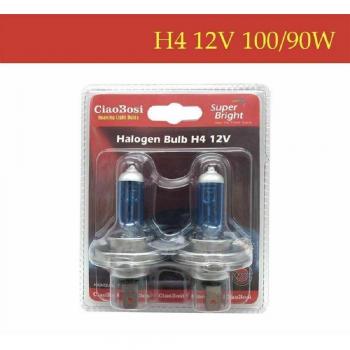 Juego de 2 Bombillas H4 Halógenas 12V 100W para Coche y Moto