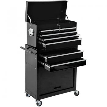Caisse d’atelier multi‑tiroir – 8 compartiments – Noir – Charge maximale 70 kg