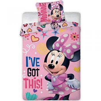 Parure de lit Minnie I've Got This 140x200 cm avec taie 63x63 cm