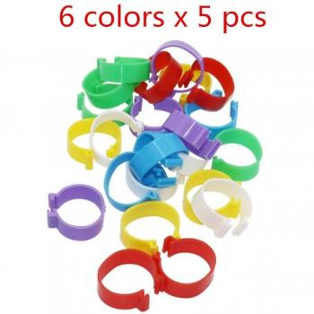 Anneaux à Clip type boucle pour volaille 6 couleurs