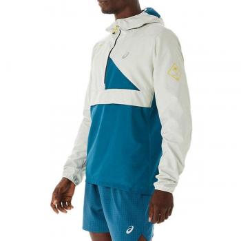 ASICS FUJITRAIL Herren Anorak Laufjacke Grün Regular Fit Größe S