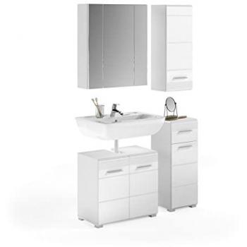 Mobilier de Salle de Bain Blanc Brillant