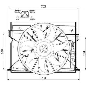 Ventilateur, refroidissement moteur NRF 47444
