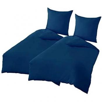 Parure di copripiumino WAVVE 135x200 + 2 federe 80x80 – tessuto microfibra, colore blu