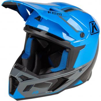 Klim F5 Legion Casco Motocross (Negro-Gris-Azul) M