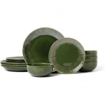 Vaisselle Mikasa pour jardin, 12 éléments, grès vert