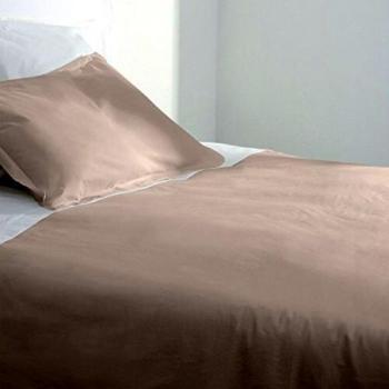 Housse de couette beige 220x240 100% coton 57 fils