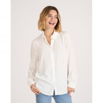NAF NAF Women's M White Long Sleeve Dress Shirt