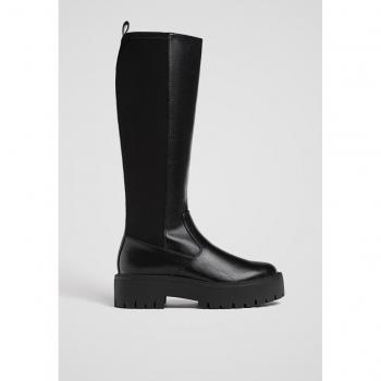 Stradivarius Black Knee-High Flat Boots – Medium