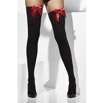 Cinturini Rosso su Collant Neri Opaci