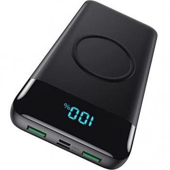 AXNEB【Capacité Réelle élevée 20000mAh】 Batterie Externe sans Fil Power Bank Induction Chargeur Portable Wireless