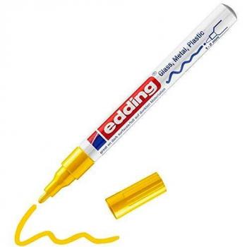Edding 751 4-751-9-005 Glanzlack-Marker, 1-2mm, Rundspitze, gelb