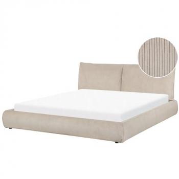 Taupe Corduroy Waterbed with Mattress