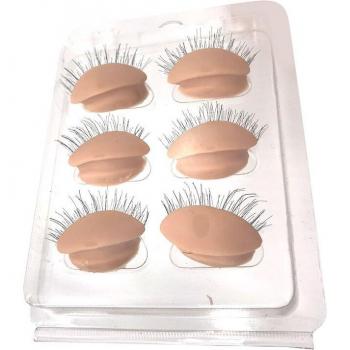 Kit de práctica de pestañas con 3 pares de párpados de silicona