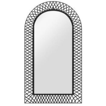 Specchiera a Arco Nero VidaXL 60x110 cm con Cornice in Metallo