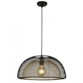 Hängelampe E27 rund 45,5 cm in Schwarz Gold
