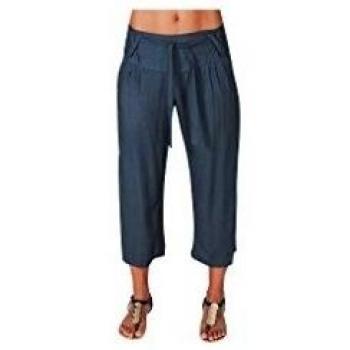 Pantalones 3/4 rayón smocke mochila con bolsillos cinturón Aller Simplement PA1018 gris oscuro