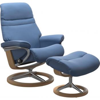 Stressless® Relaxsessel Sunrise, Set mit Hocker, Signature Base, Größe L, Eiche
