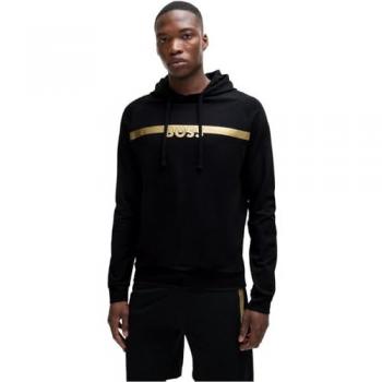 Sudadera con Capucha BOSS Negra Dorada Extra Grande