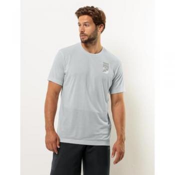 Jack Wolfskin VONNAN S/S Graphic T‑M Herren T-Shirt – Grau (Cool Grey) – Größe S