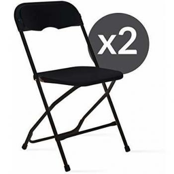 Set di 2 sedie pieghevoli nere per eventi