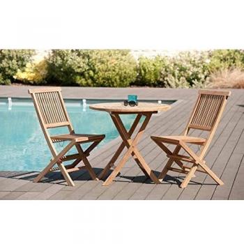 Table Ronde en Teck Massif 80 cm