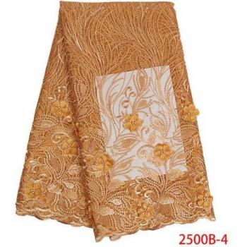 Beaded 3D Flower Lace Fabric for Wedding Appliqué