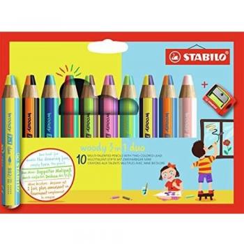 Multitalent crayons avec stift bicolore Woody 3in1 duo + taille-crayon