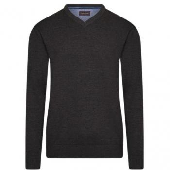 Holzkohlegrauer Cappuccino Pullover S