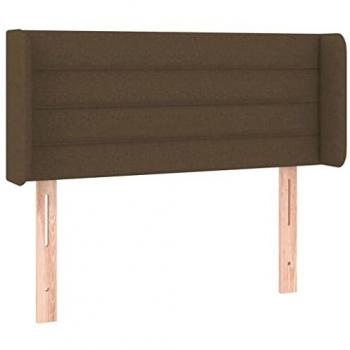 Cabecero con LED de Tela Marrón Oscuro 83x16x78/88 cm
