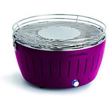 Barbecue Portatile a Gas con Batterie e Cavo di Alimentazione USB, 43,5 x 25,7 cm, Viola