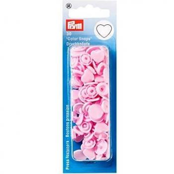 Prym Color Boutons-pression en plastique rose en forme de cœur – 30 pièces