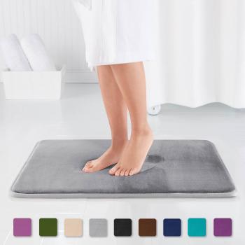 Genteele Memory Foam Bath Mat Non Slip Absorbent Super Cozy Velvet Bathroom Rug