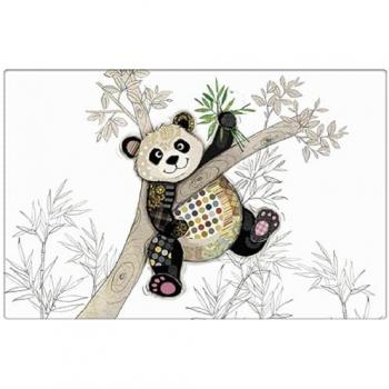 Set de table en blanc avec panda 43 cm