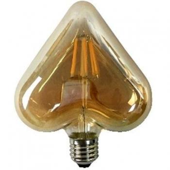 LED Cuore Vetro Ambra 4W E27 2200K 380LM