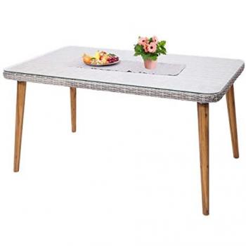Akazie und Stahl Esstisch halbrund 150x90cm