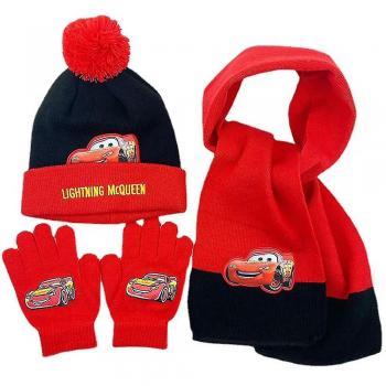 Regalo Invierno: Set de Calentadores para Niños con Gorro y Bufanda (Negro y Rojo)