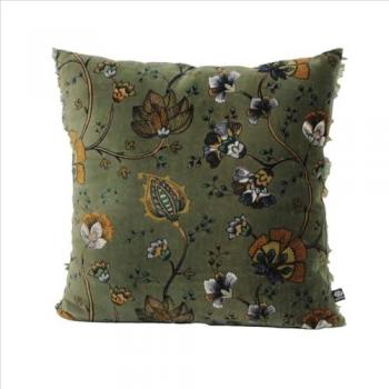 Coussin en Velours Vintage Kaki 45x45 cm