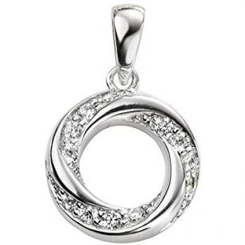 John Greed Signature Silver CZ Swirl Necklace for Women