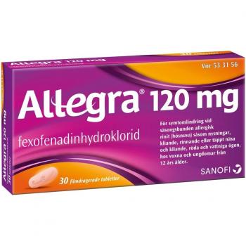 Allegra 120 mg 30 filmdragerade tabletter