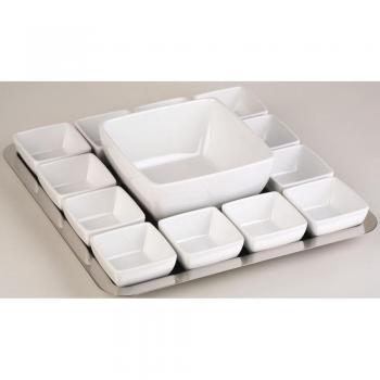 APS White Square Bowl, 125mm Melamine
