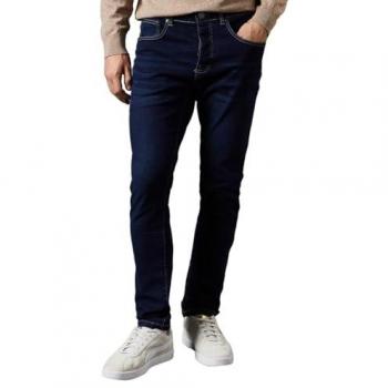 Burton Men's Dark Blue Cotton Skinny Fit Jeans