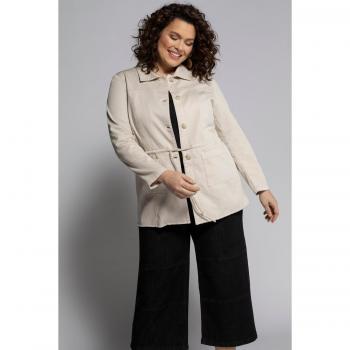 Plus Size Yellow Cotton Jacket with Pockets, Button Front, Size 16/18