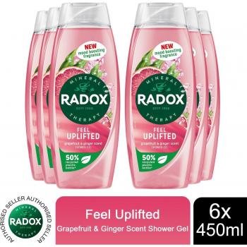 Grapefruit & Ginger Radox Shower Gel for Women's Invigorating Wash, 450 ml